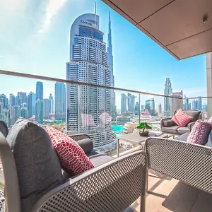  شقة Easygo - Upgraded 2bdr In Blvd Point With Burj Khalifa View